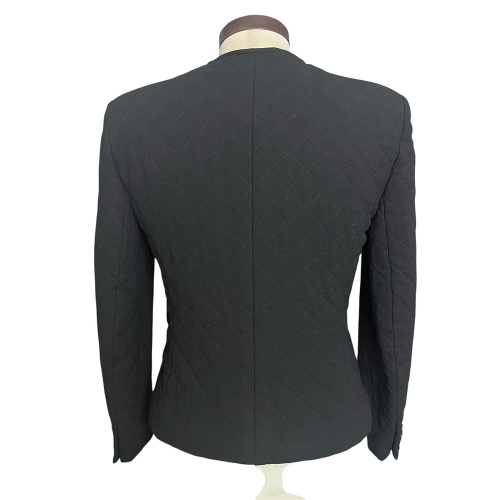VTG Jaeger Jacket/Blazer SZ 12 BLK Quilted Retro Classic Cropped Button Up - Picture 2 of 13